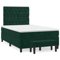 Boxspringbett mit Matratze Dunkelgrün 120x190 cm Samt