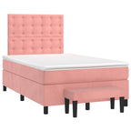 Boxspringbett mit Matratze Rosa 120x190 cm Samt