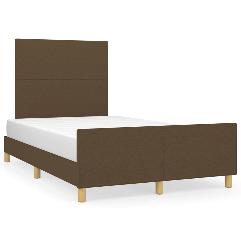 Bettgestell ohne Matratze Dunkelbraun 120x190 cm Stoff