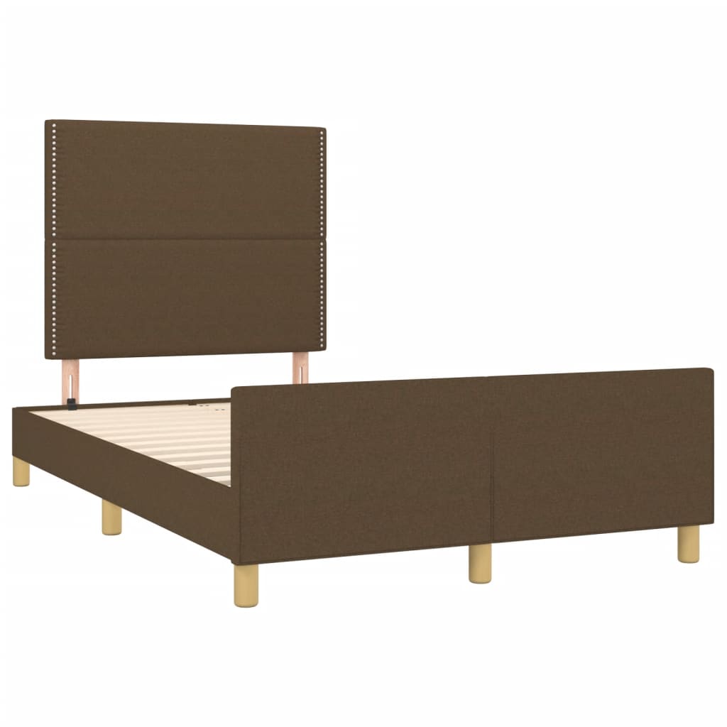 Bettgestell ohne Matratze Dunkelbraun 120x190 cm Stoff