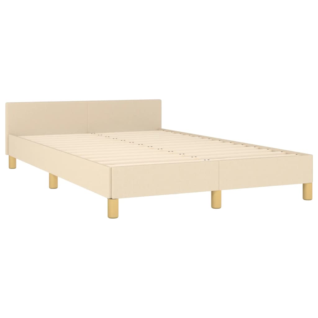 Bettgestell ohne Matratze Creme 120x190 cm Stoff