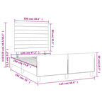 Bettgestell ohne Matratze Creme 120x190 cm Stoff