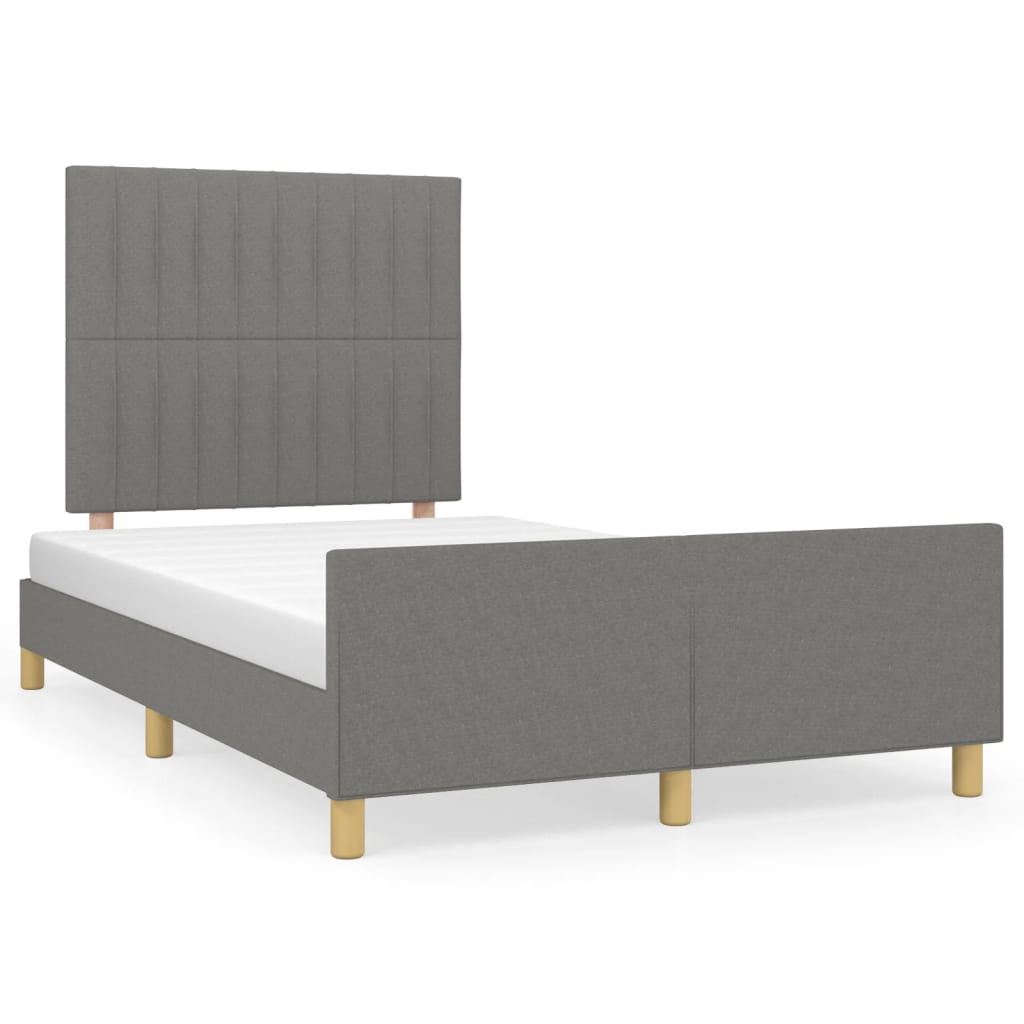 Bettgestell ohne Matratze Dunkelgrau 120x190 cm Stoff