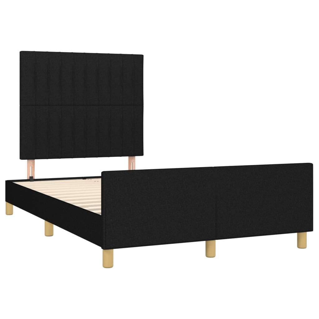Bettgestell ohne Matratze Schwarz 120x190 cm Stoff
