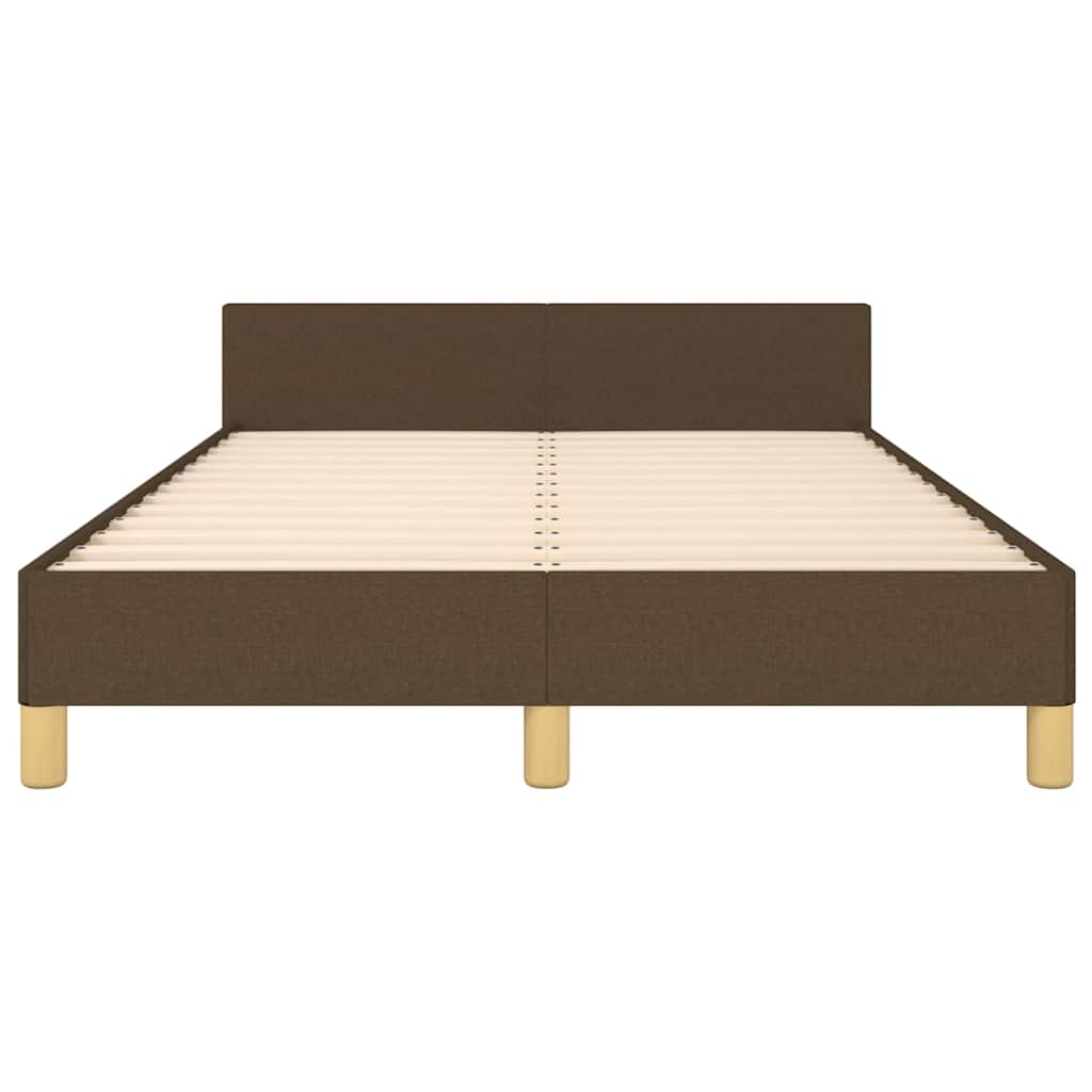 Bettgestell ohne Matratze Dunkelbraun 120x190 cm Stoff