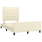 Bettgestell ohne Matratze Creme 120x190 cm Kunstleder