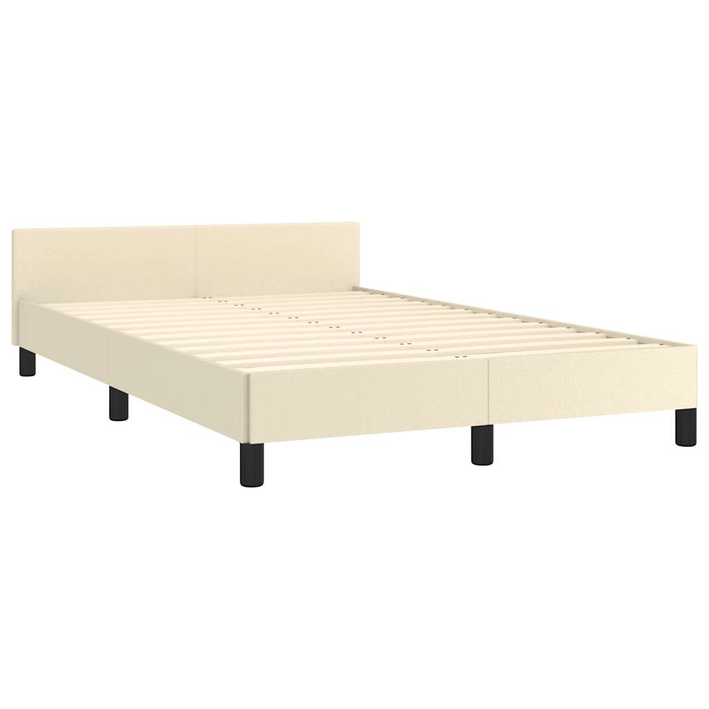 Bettgestell ohne Matratze Creme 120x190 cm Kunstleder