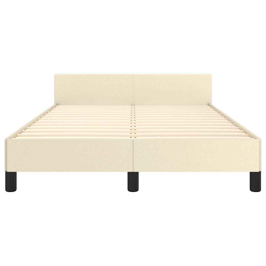 Bettgestell ohne Matratze Creme 120x190 cm Kunstleder