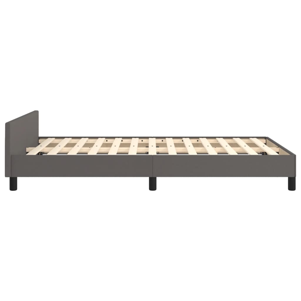 Bettgestell ohne Matratze Grau 120x190 cm Kunstleder
