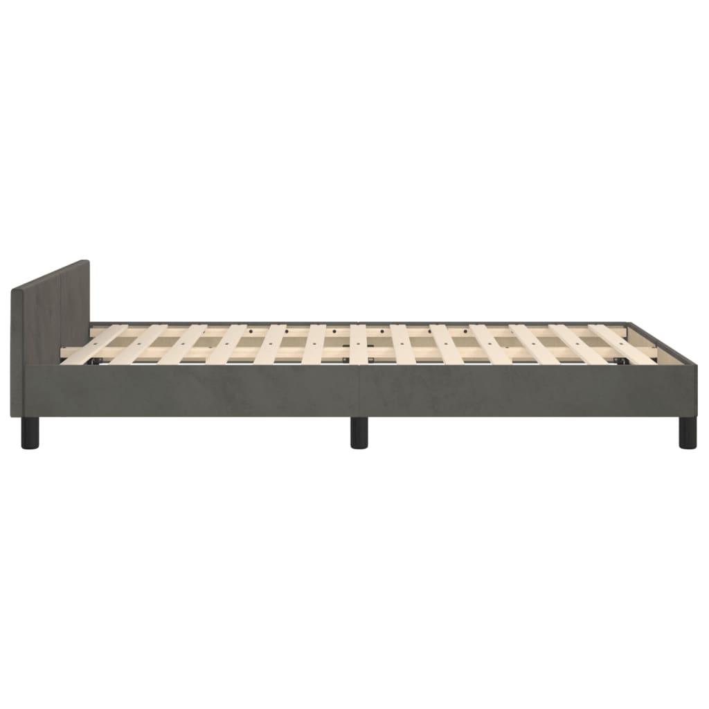 Bettgestell ohne Matratze Dunkelgrau 120x190 cm Samt