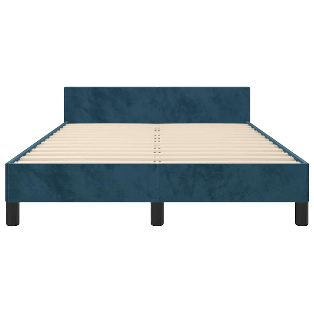 Bettgestell ohne Matratze Dunkelblau 120x190 cm Samt