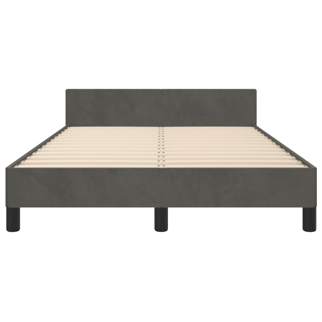 Bettgestell ohne Matratze Dunkelgrau 120x190 cm Samt