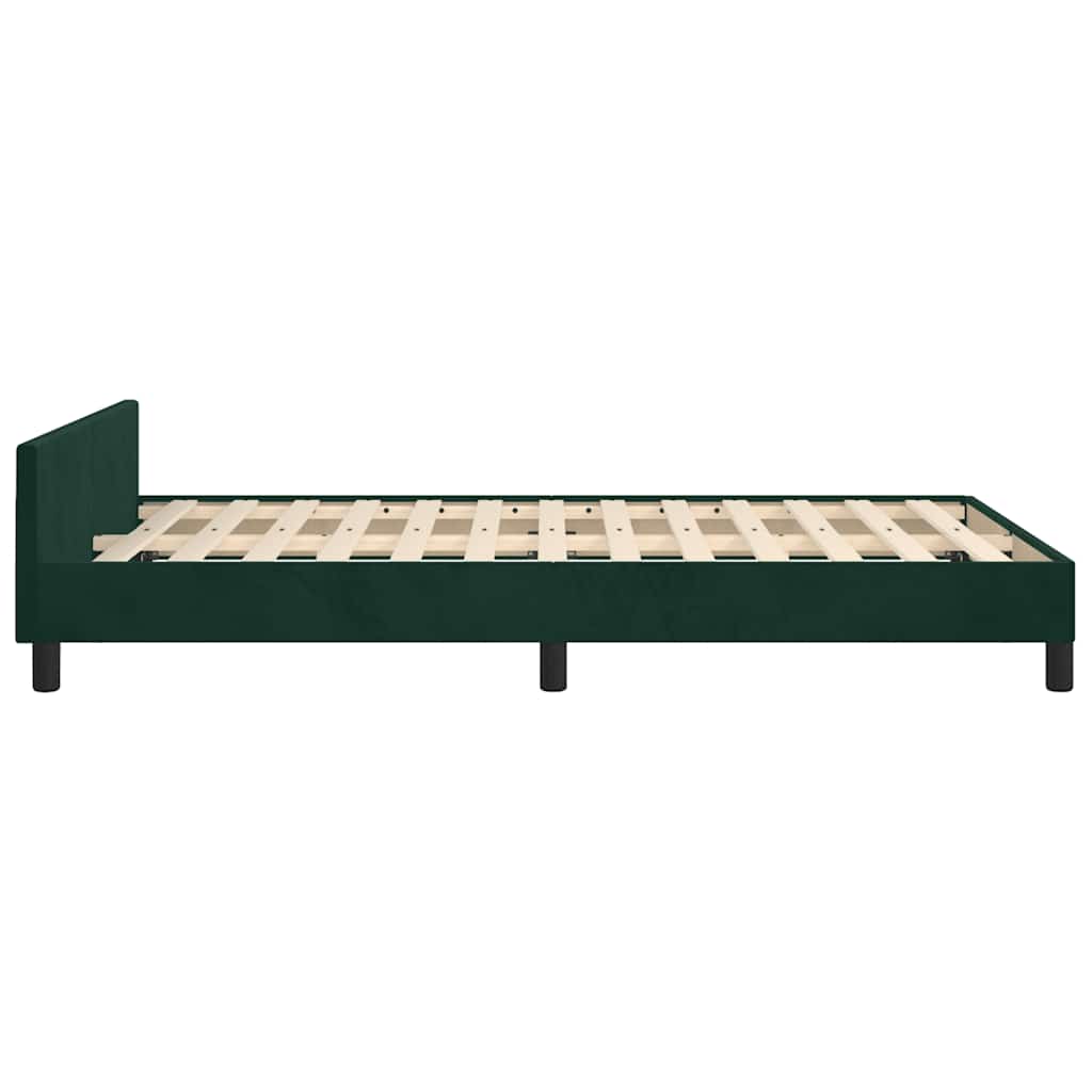 Bettgestell ohne Matratze Dunkelgrün 120x190 cm Samt