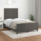 Bettgestell ohne Matratze Dunkelgrau 120x190 cm Samt