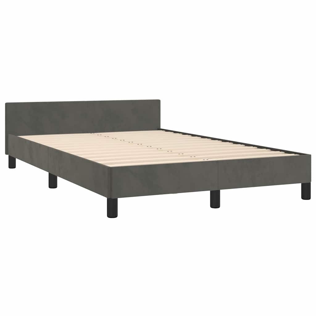 Bettgestell ohne Matratze Dunkelgrau 120x190 cm Samt