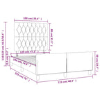 Bettgestell ohne Matratze Dunkelgrau 120x190 cm Samt