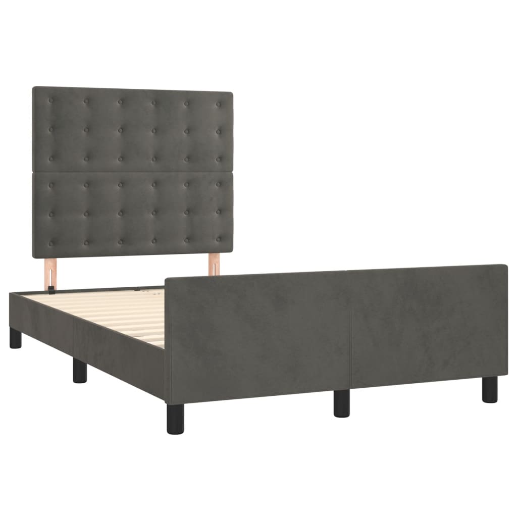 Bettgestell ohne Matratze Dunkelgrau 120x190 cm Samt