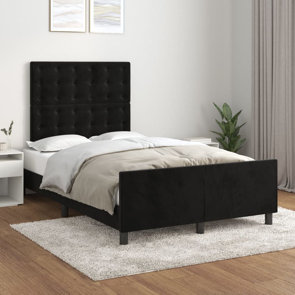 Bettgestell ohne Matratze Schwarz 120x190 cm Samt