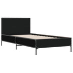 Bettgestell Schwarz 100x200 cm Holzwerkstoff und Metall