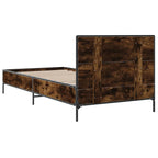 Bettgestell Räuchereiche 100x200 cm Holzwerkstoff und Metall