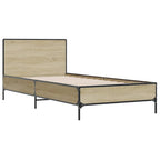 Bettgestell Sonoma-Eiche 75x190 cm Holzwerkstoff und Metall