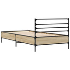 Bettgestell Sonoma-Eiche 90x200 cm Holzwerkstoff und Metall