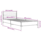 Bettgestell Schwarz 100x200 cm Holzwerkstoff und Metall