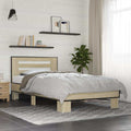 Bettgestell Sonoma-Eiche 75x190 cm Holzwerkstoff und Metall