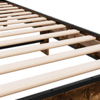 Bettgestell Räuchereiche 75x190 cm Holzwerkstoff und Metall