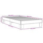 Bettgestell Braun Eichen-Optik 100x200 cm Holzwerkstoff Metall