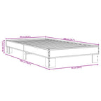 Bettgestell Schwarz 90x200 cm Holzwerkstoff und Metall