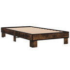 Bettgestell Räuchereiche 75x190 cm Holzwerkstoff und Metall