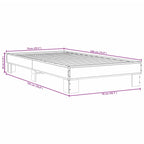 Bettgestell Grau Sonoma 75x190 cm Holzwerkstoff und Metall