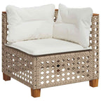 4-tlg. Garten-Sofagarnitur mit Kissen Beige Poly Rattan
