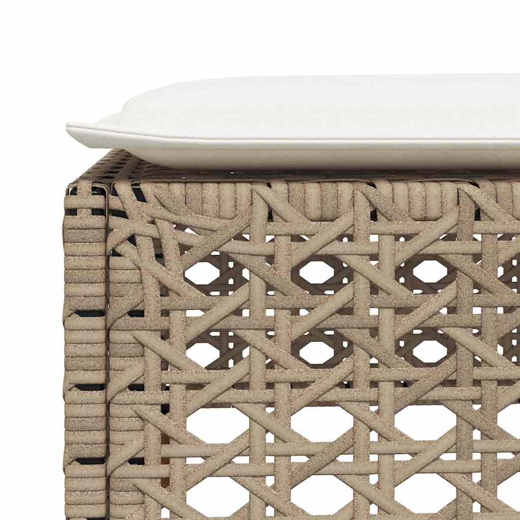 5-tlg. Garten-Sofagarnitur mit Kissen Beige Poly Rattan