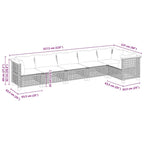6-tlg. Garten-Sofagarnitur mit Kissen Beige Poly Rattan