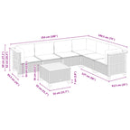 7-tlg. Garten-Sofagarnitur mit Kissen Schwarz Poly Rattan