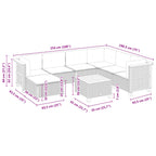 8-tlg. Garten-Sofagarnitur mit Kissen Schwarz Poly Rattan
