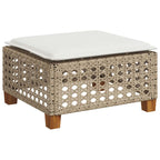 6-tlg. Garten-Sofagarnitur mit Kissen Beige Poly Rattan