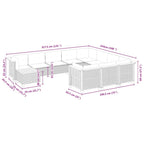 11-tlg. Garten-Sofagarnitur mit Kissen Beige Poly Rattan