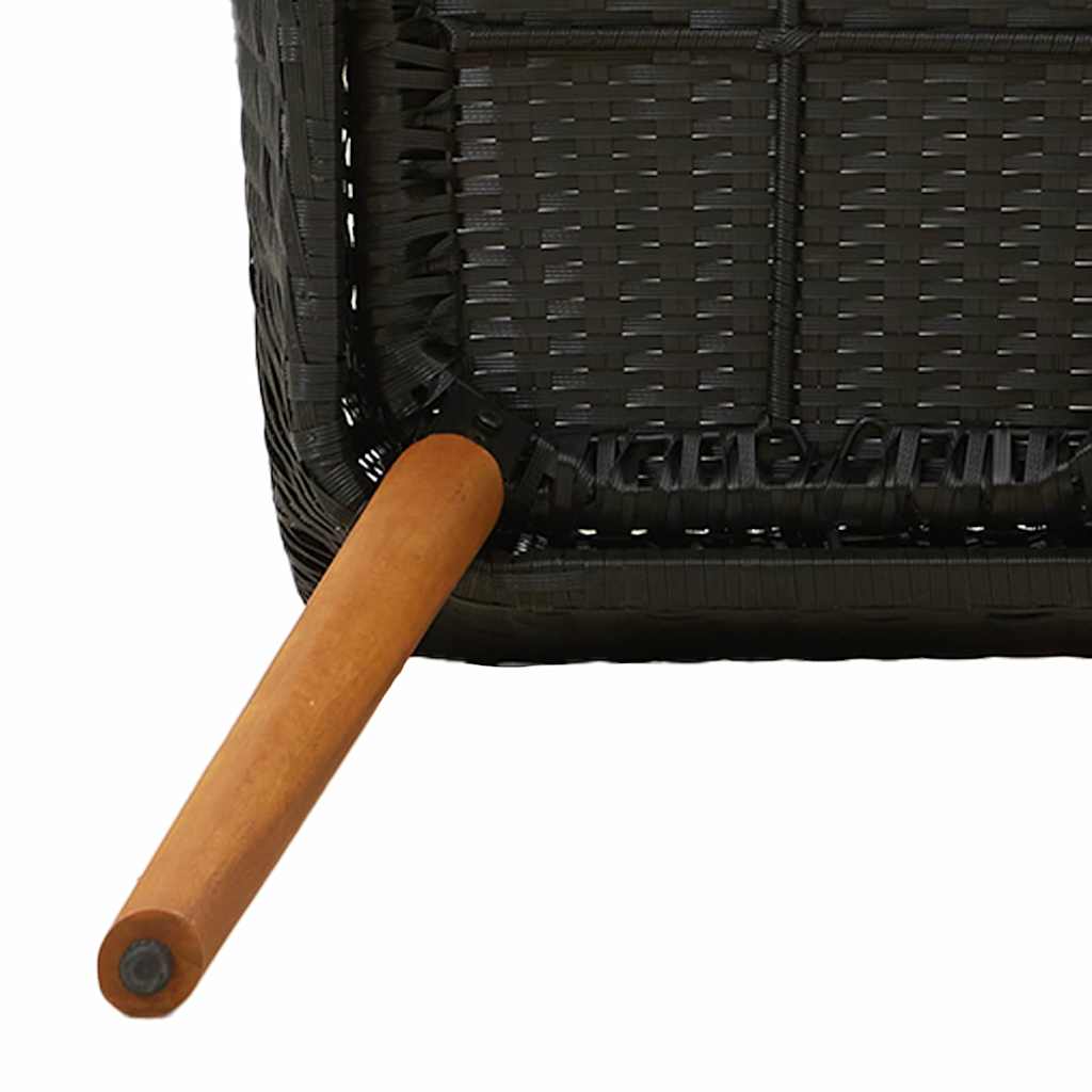 Garten Essgruppe mit Kissen 9 pcs Schwarz Poly-Rattan