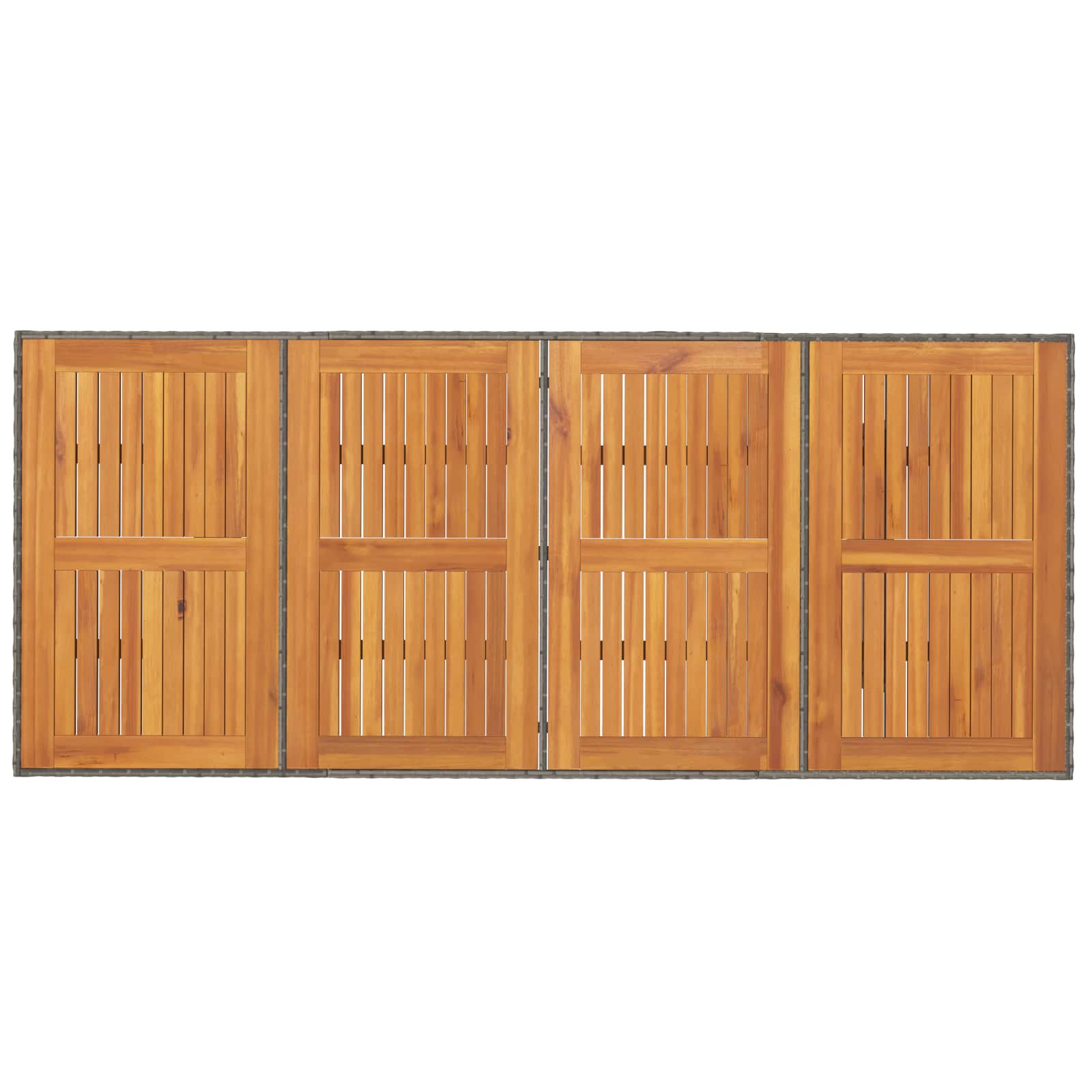 Garten Essgruppe mit Kissen 7 pcs Grau Poly-Rattan