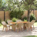 Garten Essgruppe mit Kissen 7 pcs Beige Poly-Rattan