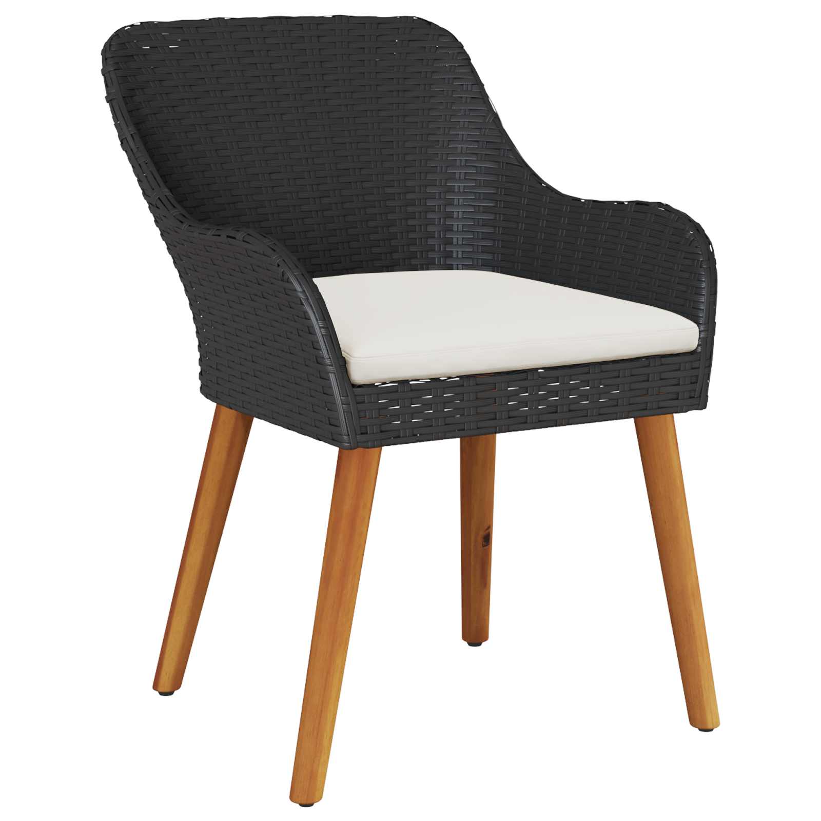 Garten Essgruppe mit Kissen 5 pcs Schwarz Poly-Rattan