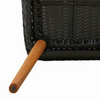 Garten Essgruppe mit Kissen 3 pcs Schwarz Poly-Rattan