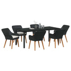 Garten Essgruppe mit Kissen 7 pcs Schwarz Poly-Rattan
