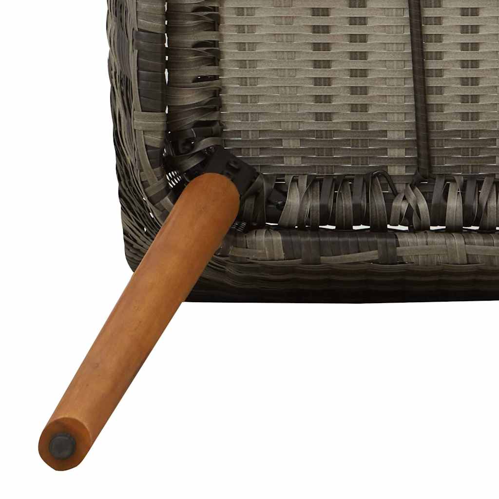 Garten Essgruppe mit Kissen 5 pcs Grau Poly-Rattan