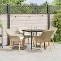 Garten Essgruppe mit Kissen 5 pcs Beige Poly-Rattan