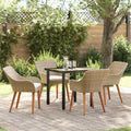 Garten Essgruppe mit Kissen 5 pcs Beige Poly-Rattan