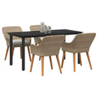 Garten Essgruppe mit Kissen 5 pcs Beige Poly-Rattan